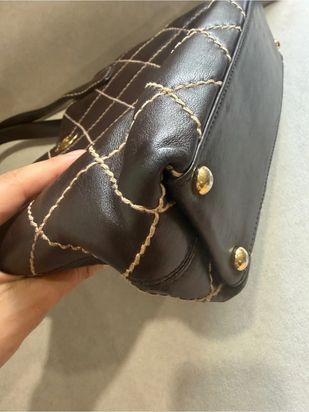 CHANEL Brown Quilted Vintage Chanel Wild Stitch Tote — Karl Lagerfeld era 🤎